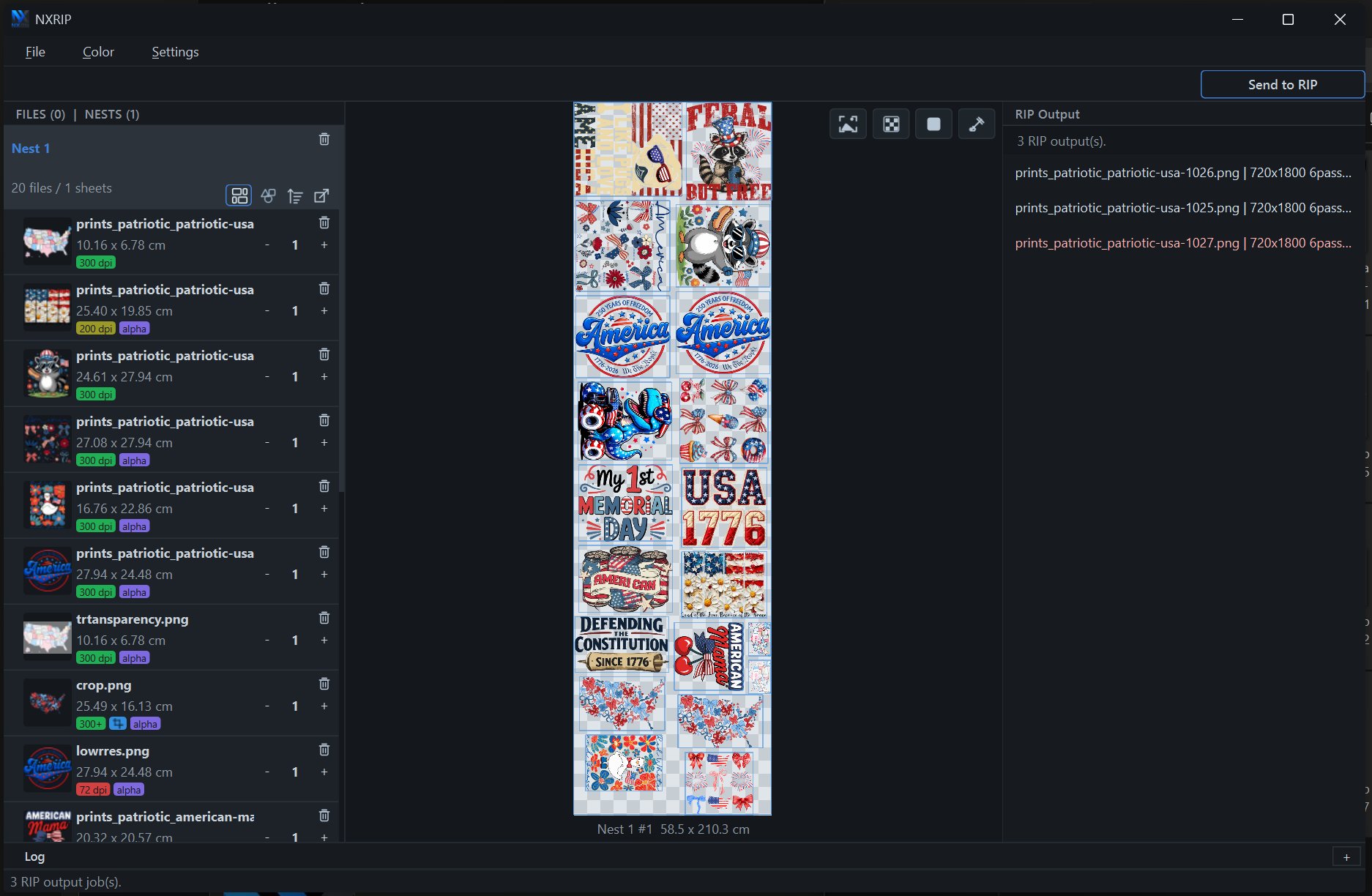 NXRIP automatic gang sheet nesting